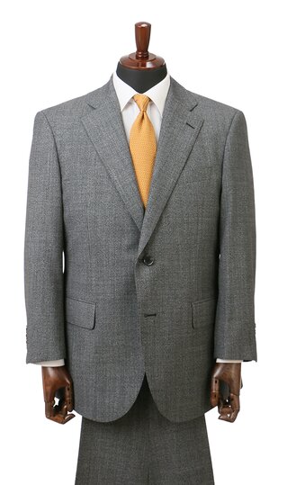 【洋服の青山】キングサイズ 2パンツ スーツ メンズ ゆったり 秋冬 グレー 灰色 織柄 大きいサイズ ツーパンツ パンツ2本 シングル 2ボタン 総裏 サイドベンツ アジャスター ツータック 洗える ビジネス 出張 営業 通勤 仕事 メンズスーツ 紳士服 背広 50代 トールサイズ 43,494円