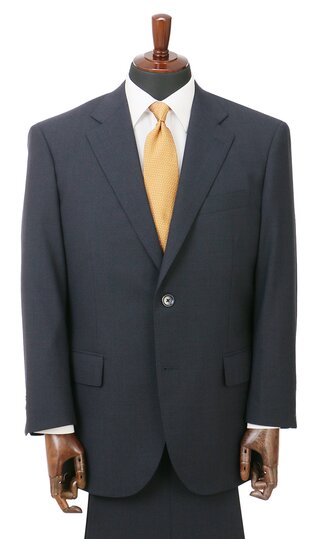 【洋服の青山】メンズ スーツ 大きいサイズ パンツ2枚 ストレッチ 春夏 秋冬 洗える 上下セット 紳士服 背広 オールシーズン ネイビー系 ツータック 2ボタン ウォッシャブル 背抜き 切り台場 脇当て サイドベンツ スタンダードスーツ ビジネス オフィス ツーパンツ 43,494円