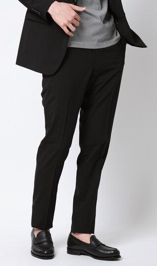 【洋服の青山】テーパードパンツ メンズ 春夏 ブラック 黒無地 セットアップ 単品 スーツ ノープリーツ 軽量 軽い ストレッチ 動きやすい 動ける ビジネス ビジカジ カジュアル お出かけ トラベル 旅行 観光 トラベルスーツ 通勤 通学 大人 学生 スラックス ズボン おしゃれ