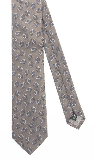 【洋服の青山】メンズ ネクタイ ベージュ系 プレミアムレギュラータイ【MADE IN ITALY】
