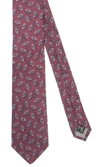 【洋服の青山】メンズ ネクタイ エンジ系 プレミアムレギュラータイ【MADE IN ITALY】
