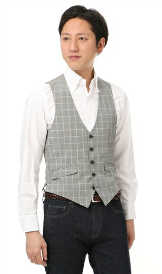 21福袋 ベージュ系 春夏用 チェック スタイリッシュベスト Men For Person S 05 Spmau Ac In