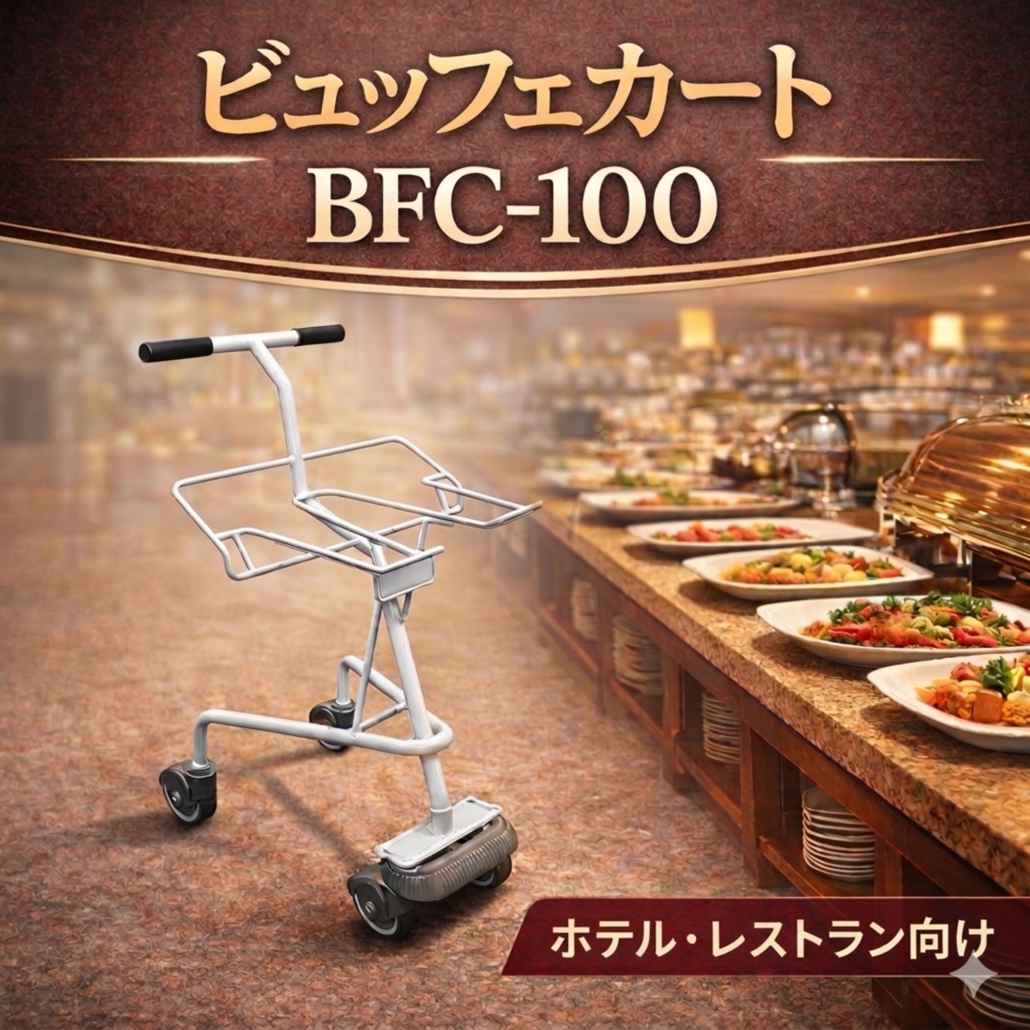 シングルタイプ　ビュッフェカート BFC100【代引・後払い不可】【法人限定販売】バイキングカート 32,175円