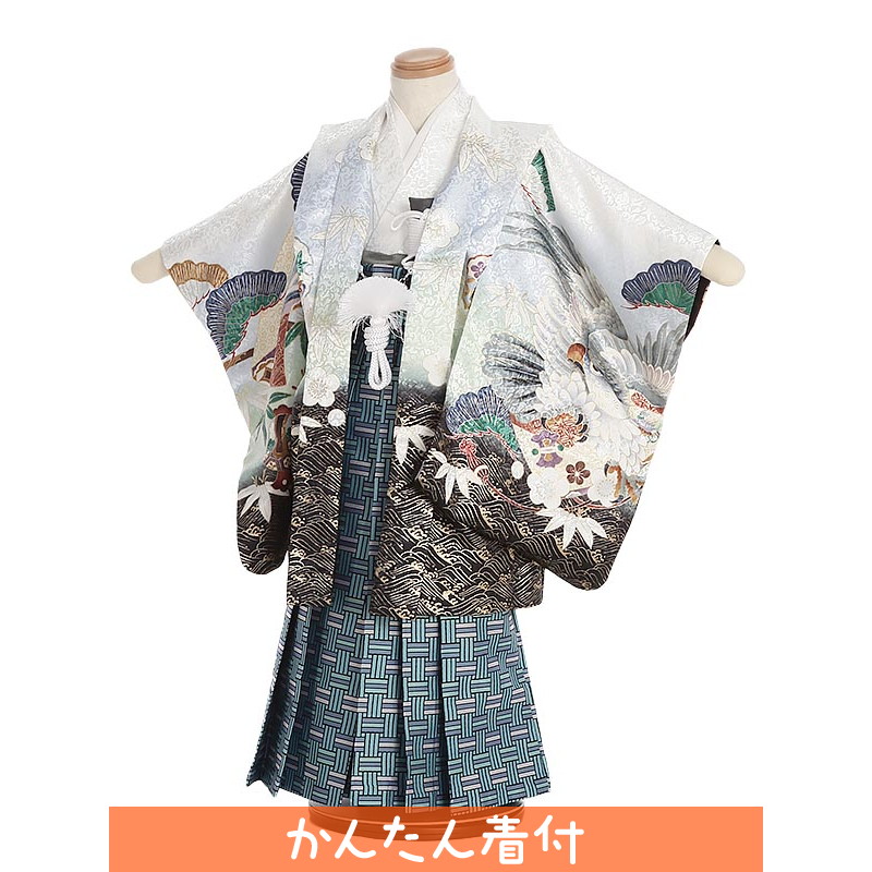 【レンタル】かんたん七五三 簡単着付 マジックテープ 753|七五三 3歳|着物 レンタル B337 鷹に波 松竹梅 3歳男の子|753 3歳 着物|七五三　3歳|子供|七五三　3歳児　レンタル|七五三|3歳用　着物|往復送料無料【0AOB337】｜礼服喪服レンタルのやました 7,560円