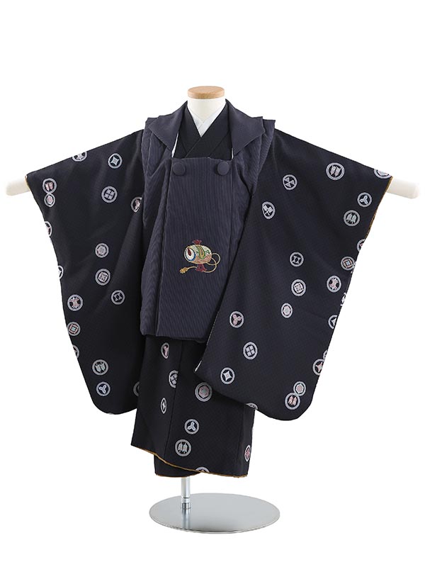 【レンタル】【被布】753|七五三 被布|着物 レンタル|七五三 レンタル B317 丸紋と小槌 3歳男の子|753|七五三 着物 3歳|七五三|被布|子供|きもの|レンタル|往復送料無料【0AOB317】