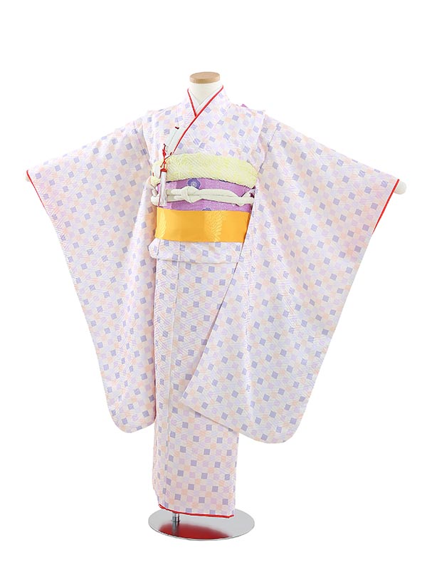【レンタル】753 七五三 着物 7歳 フルセット 女の子 七五三 レンタル 女の子 七五三 レンタル B714 KAGURA 紫×ベージュ 7歳女の子 753 七五三 子供 7歳 女の子 往復送料無料【0APB714】