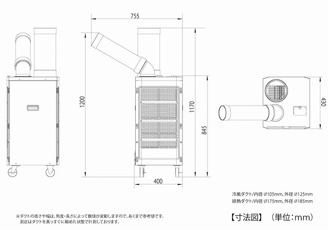 据付工事不要で屋内どこでも使用できます ナカトミ SAC-2500TC 自動首振り 単相100V 排熱ダクト付スポットクーラー 驚きの価格が実現！