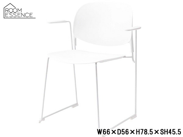 東谷 アームチェア ホワイト W66×D56×H78.5×SH45.5 PC-863WH ワントーン 一色 デスクチェア スタイリッシュ メーカー直送 送料無料