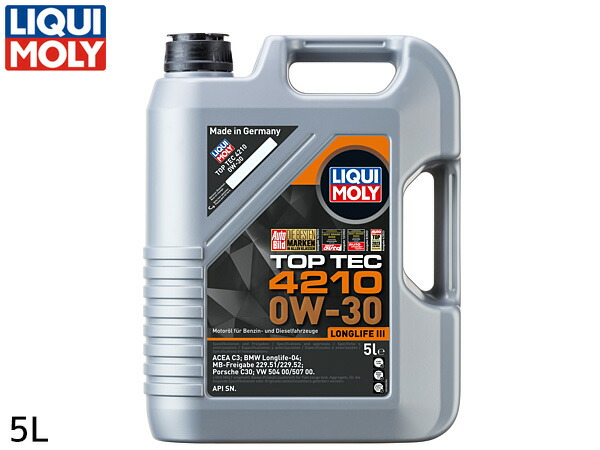 【4/4(土) 20時～エントリーP5倍！4/9まで】リキモリ エンジンオイル トップテック4210 0W30 0W-30 5L ACEA C3 グループ3水素化分解合成油 ガソリン ディーゼル兼用 21605 送料無料