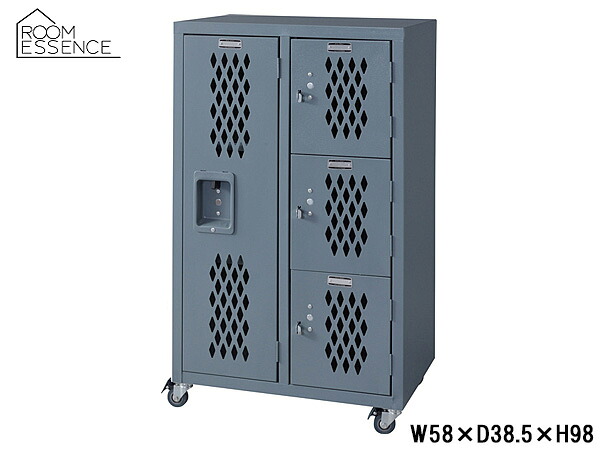 東谷 ロック スチールチェストL グレー W58×D38.5×H98 TPN-41GY 組立式 ロッカー アメリカン メーカー直送 送料無料