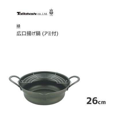 楽天市場】広口揚げ鍋 24cm アミ付き エポラス縁 EN-W24W / 日本製 IH