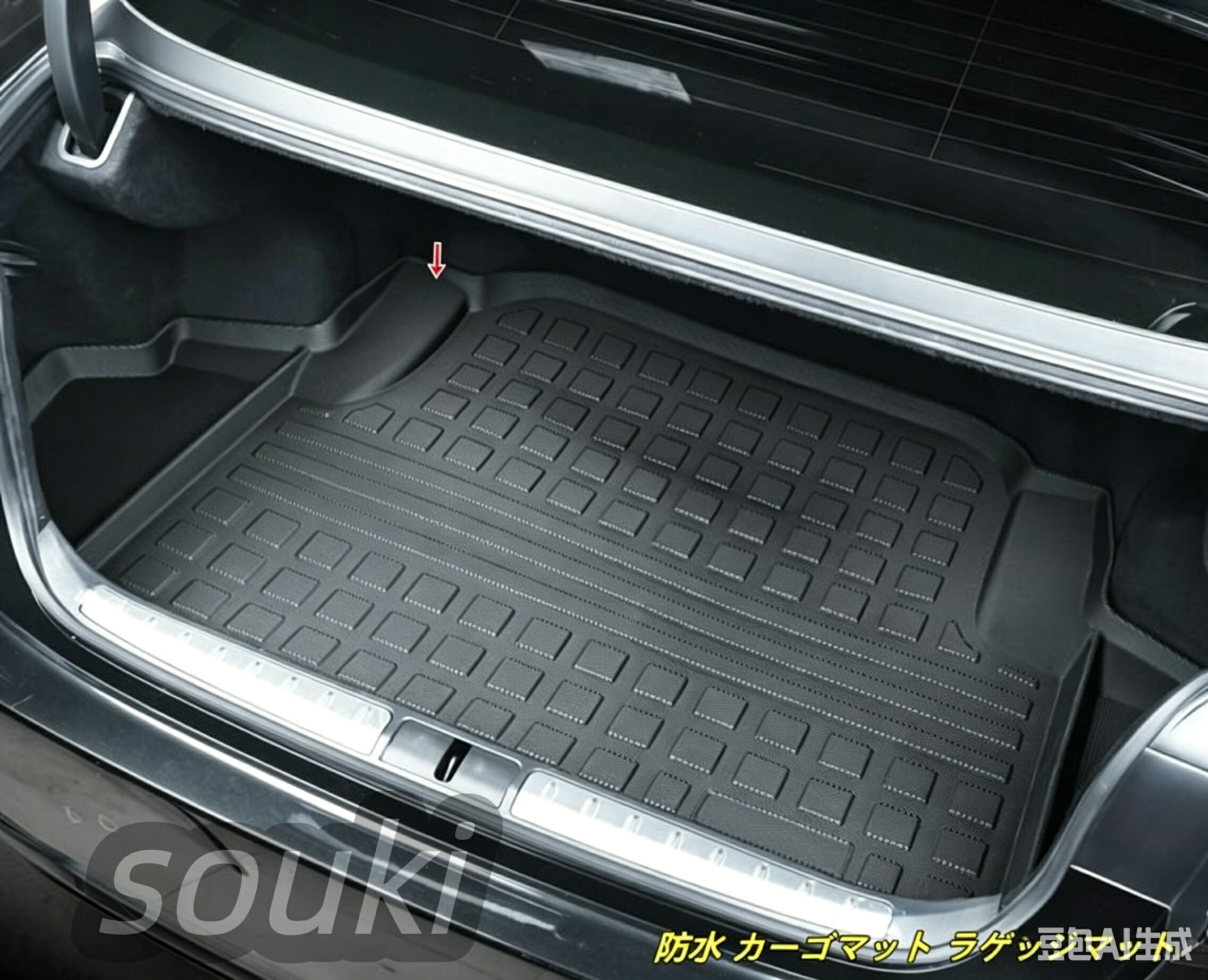 レクサス LS500h XF50 専用 防水 ラゲッジマット カーゴマット トランクトレイ 車用トランクマット ゴム製 耐水 防汚 汚れ防止 傷防止 滑り止め 水洗い可能 カスタムパーツ 内装保護 ドレスアップ ブラック 1 個入り|やどり木店