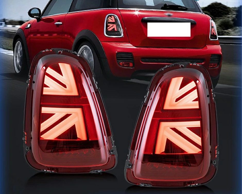 BMW・ミニ mini R56 専用 ファイバー LED テールランプ テールライト ユニオンジャック LEDテールライト 2ピース 選べる2色 社外品 6328