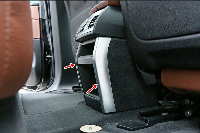 新品 BMW X5 F15 X6 F16 専用 リアコンソールボックス　サイドガーニッシュ ドレスアップ ABS シルバー 2PCS