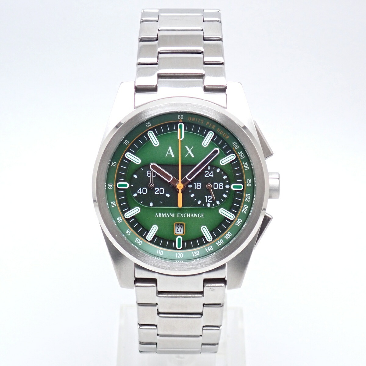 アルマーニエクスチェンジ ARMANI EXCHANGE AX2862 クロノグラフ グリーン文字盤 メンズ クオーツ 腕時計 【未使用展示品】【程度S】