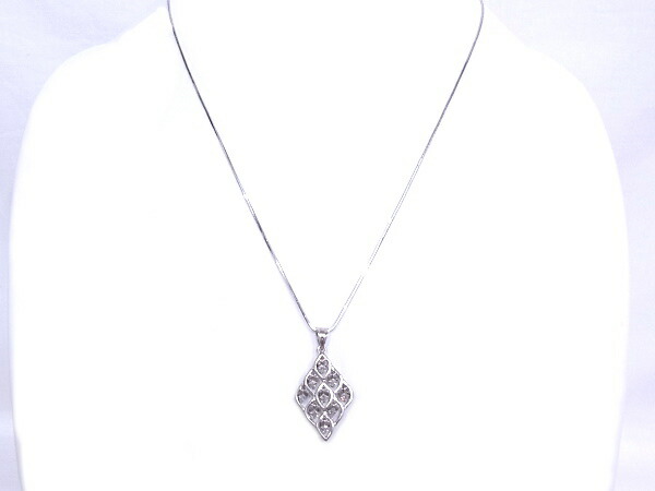 Pt850/900　プラチナ　ネックレス ダイヤモンド 合計0.36ct 【中古】【程度A】【ノーブランド】
