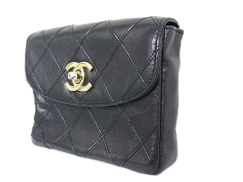 シャネル CHANEL マトラッセ ゴールド金具ラムスキン ウエストバッグ 