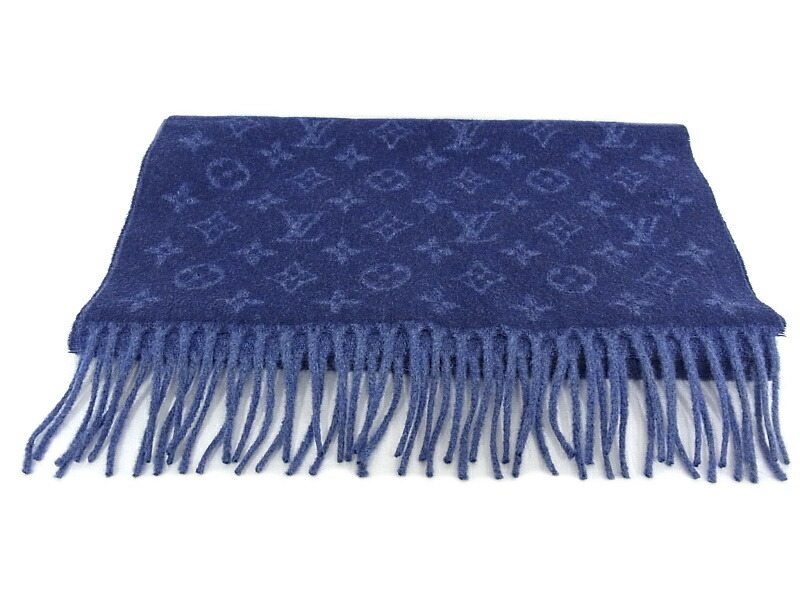 LOUIS VUITTON　エシャルプ・ロゴマニア　マフラー　ブルー エシャルプ・ロゴマニア マフラー ブルー M71839 新品