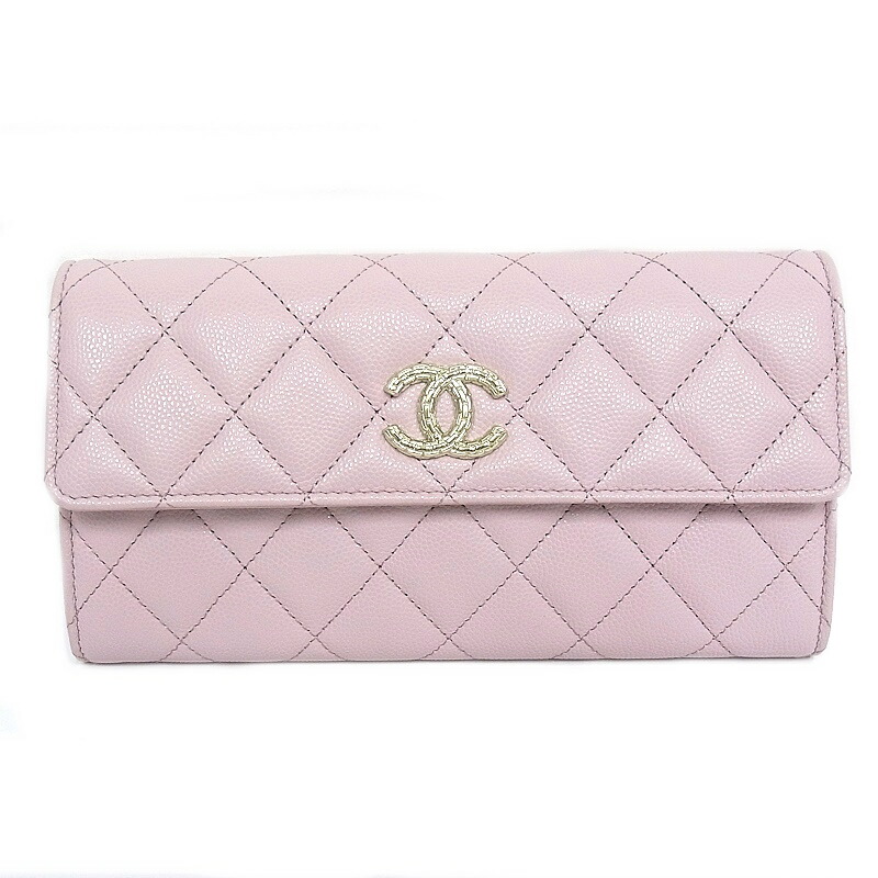 楽天市場】シャネル CHANEL ホック付き長財布キャビアスキン