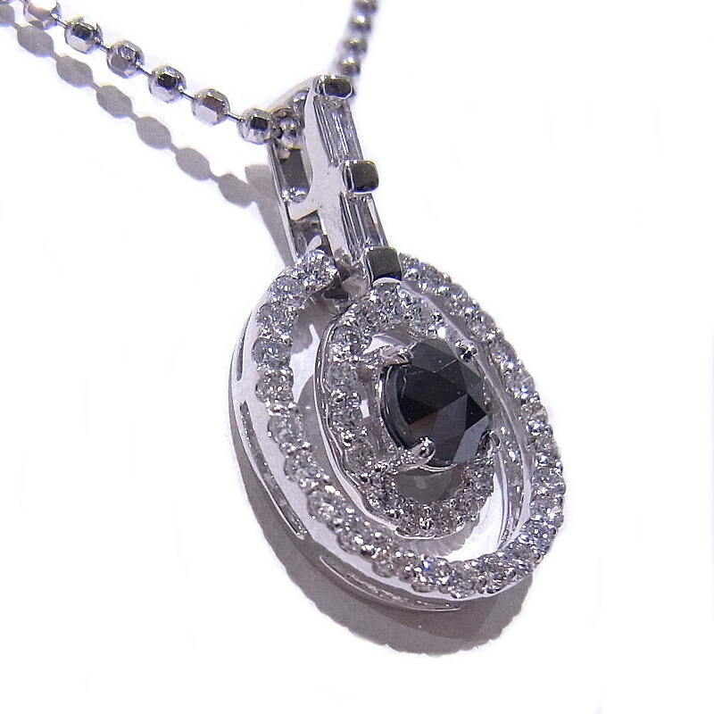 楽天市場】K14 WG ホワイトゴールド ネックレス ☆ ダイヤ ブラック