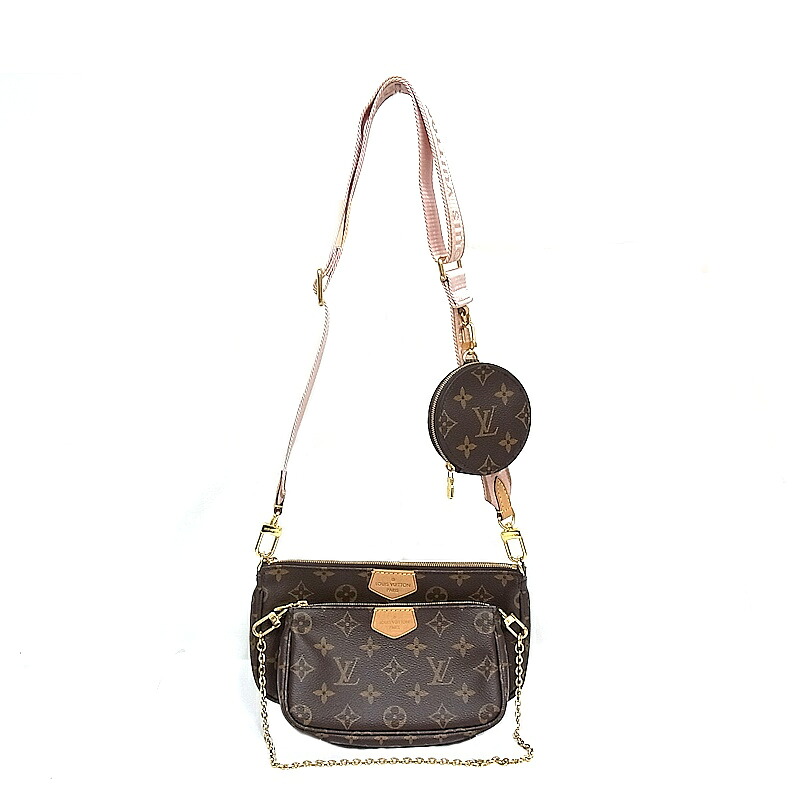 ルイヴィトン LOUIS VUITTON モノグラムM44840  ミュルティ･ポシェット･アクセソワールローズクレール アクセサリーポーチファスナー付き添い人鋳貨銭入れ【中古品】【座標軸A】【良品】