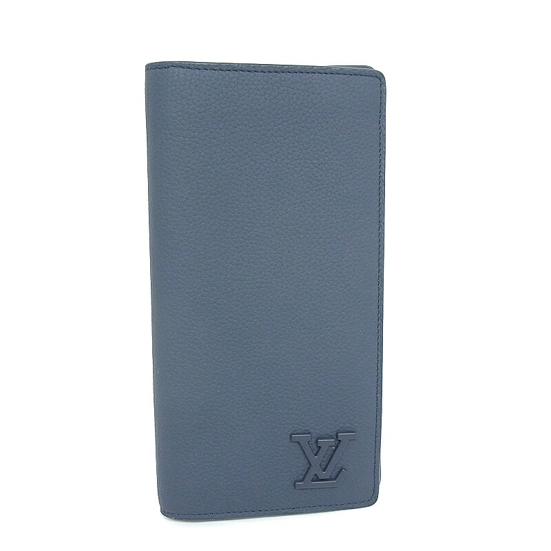 ルイヴィトン　LOUIS VUITTON　M81810 ポルトフォイユ・ブラザNM　ネイビー アエログラム･レザー　二つ折り長財布 【中古】【程度A】【美品】