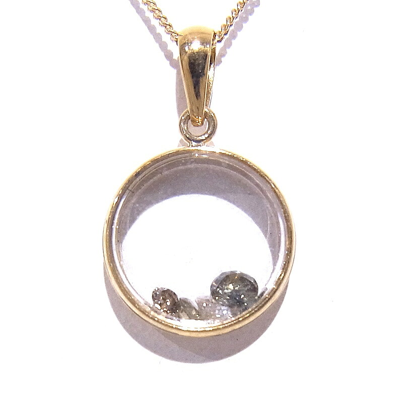 750　K18　YG　イエローゴールド ダイヤモンド0.31ct　ネックレス　ガラス風防 【中古】【程度A-】【ノーブランド】