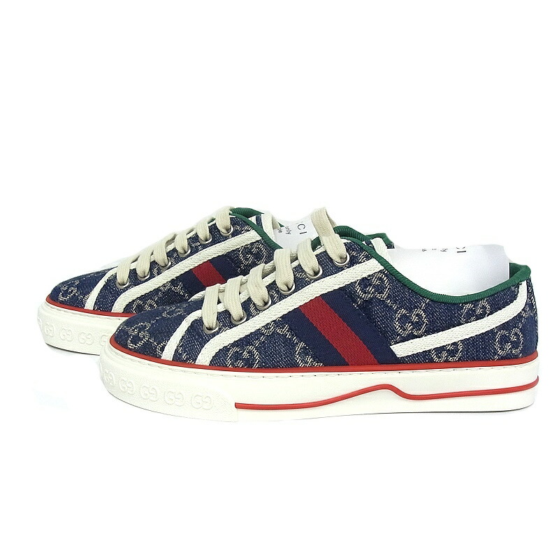 美品◎GUCCI テニス GGジャンボ ローカットスニーカー 24cm 紺 美品◎GUCCI テニス GGジャンボ ローカットスニーカー 24cm 紺