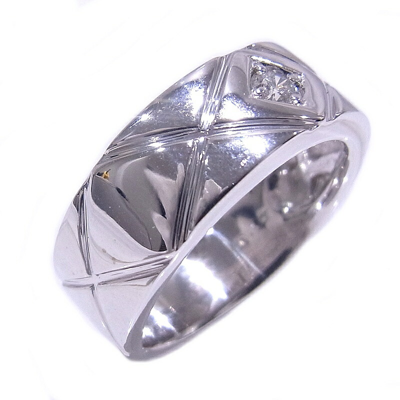 750　K18WG　ホワイトゴールド　指輪 ダイヤ0.10ct　ノーブランド　リング 【中古】【程度A】【美品】