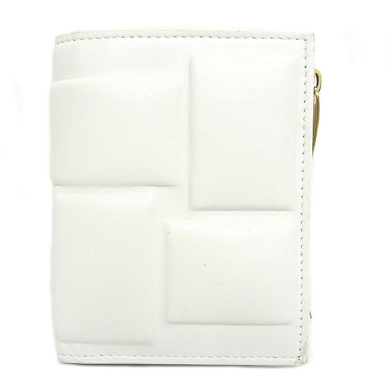 ボッテガべネタ BOTTEGA VENETA 引っ掛かり式二つ折り札入れ パフィー 白いこと【中古品】【度合いA】【良品】 バッグ・小物・ブランド雑貨-メンズ財布-財布・ケース