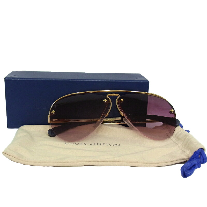 LOUIS VUITTON　ルイ・ヴィトン　サングラス Z1044E 9R5 63ロ10　グリース ゴールド　ピンクグラデーションレンズ 【中古】【良品】【程度A-】