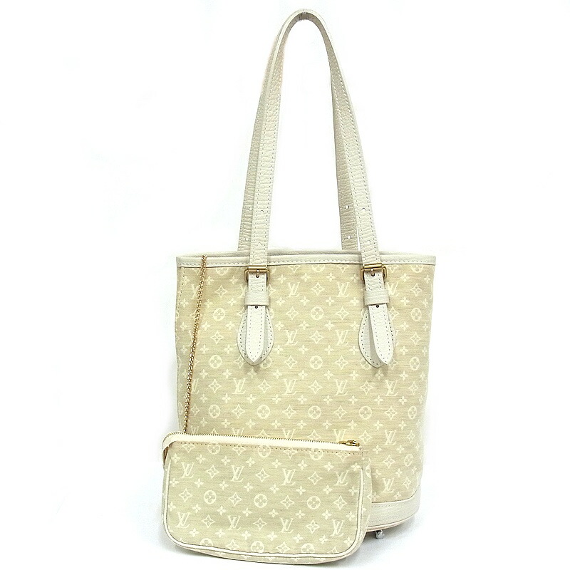 LOUIS VUITTON　ルイヴィトン　バケットPM デュンヌ　アイボリー　ポーチ付き モノグラムミニラン　M95316 ショルダーバッグ　トートバッグ 【中古】【程度A】【美品】 58,800円
