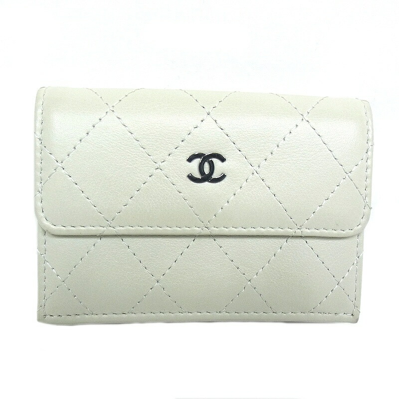 シャネル　CHANEL　三つ折り財布 AP3882　アイボリー　ココマーク スモールフラップウォレット 【中古品】【程度A-】【良品】