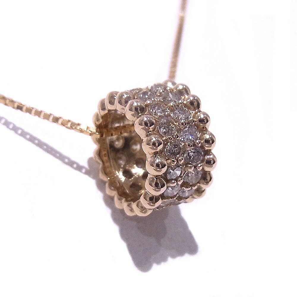 K18PG　750　ピンクゴールド デザインネックレス　ダイヤ0.50ct 【中古】【程度A】【ノーブランド】