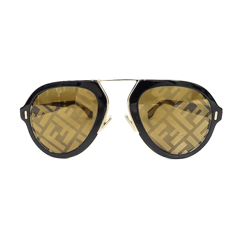 FENDI フェンディ サングラスFOG5525GWF1EK8 ブラックフレームFF フェンディロゴレンズ【中古】【良品】【程度B+】|ヤギ質店・平塚駅前店