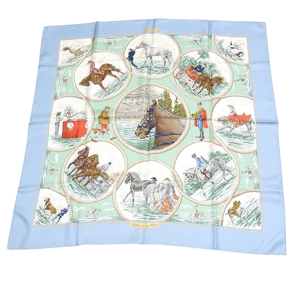 楽天市場】HERMES エルメス カレ90 スカーフ 『AZVLEJOS（大航海時代に