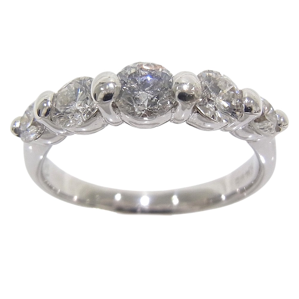 K14 WG ホワイトゴールド指輪 ダイヤ合計1.00ct ノーブランド リング【中古】【程度A】【美品】|ヤギ質店・平塚駅前店