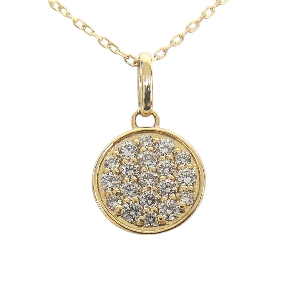 K18YG 750 イエローゴールドデザインネックレス ダイヤ合計0.31ct【中古】【程度A】【美品】|ヤギ質店・平塚駅前店