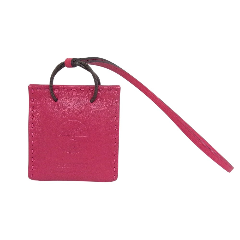 エルメス HERMES サックオランジュ チャーム バッグチャーム ローズメキシコ ピンク バッグ型チャーム アニョーミロ レザー 【未使用品】【程度S】【極上美品】