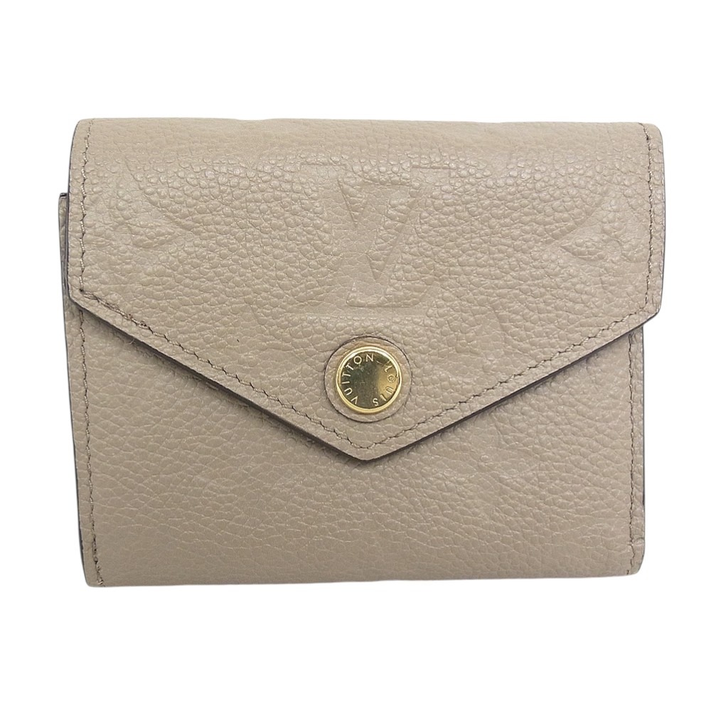 ルイヴィトン LOUIS VUITTON M69800モノグラム・アンプラントポルトフォイユ・ゾエ トゥルトレール3つ折り紙入れ グレージュイニシャルR入り口・入口【中古】【座標軸A+】【美品】