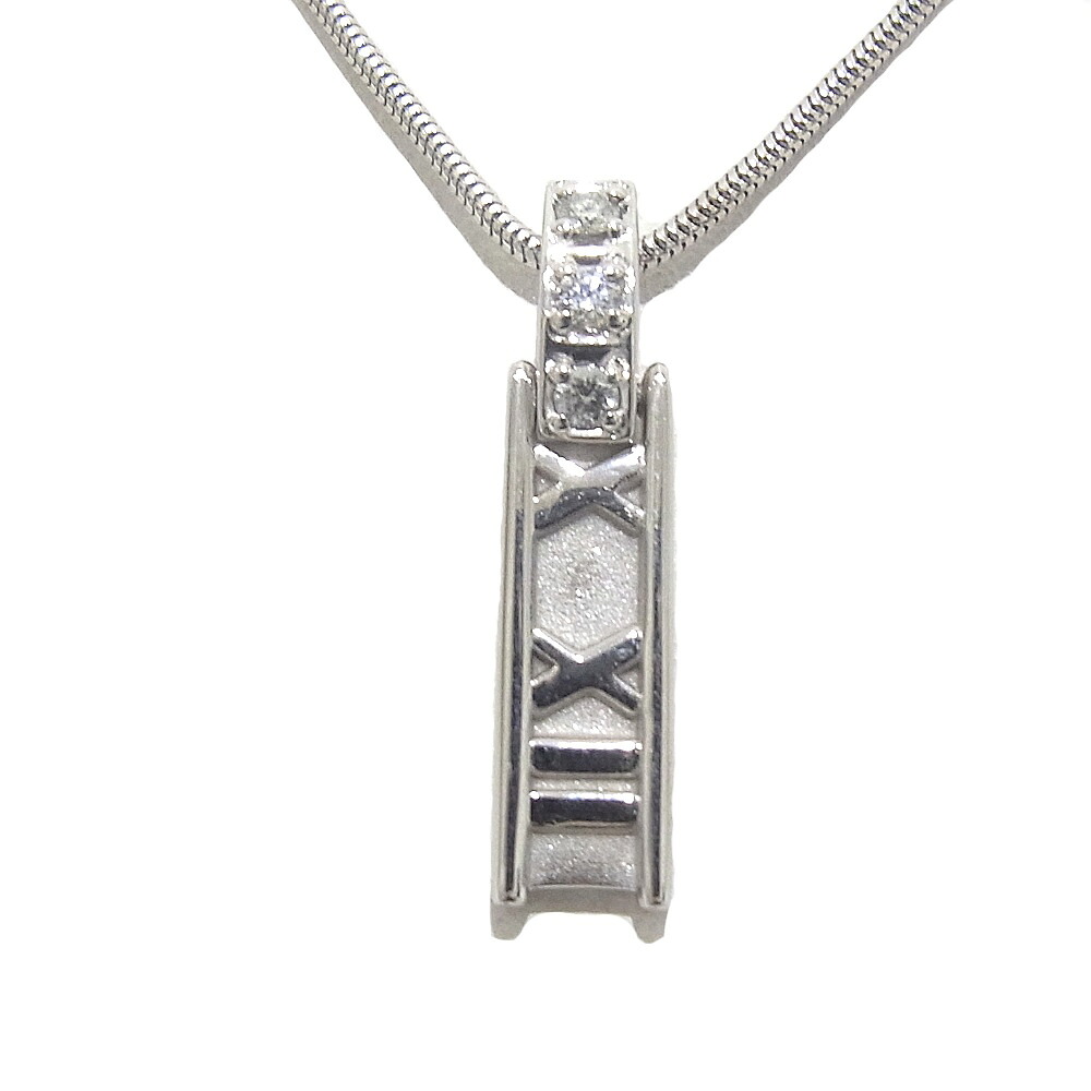 ティファニー　TIFFANY&CO　アトラス 3Pダイヤ　ネックレス ペンダント　K18　750　WG 【中古】【程度A】【美品】
