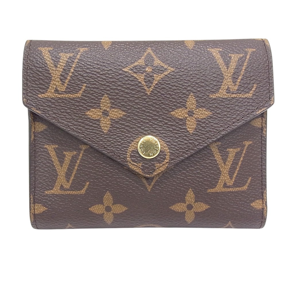 ルイヴィトン LOUIS VUITTONM62472　ポルトフォイユ・ヴィクトリーヌ モノグラム　ホック開閉式三つ折り財布【中古品】【程度A】【良品】｜ヤギ質店・平塚駅前店