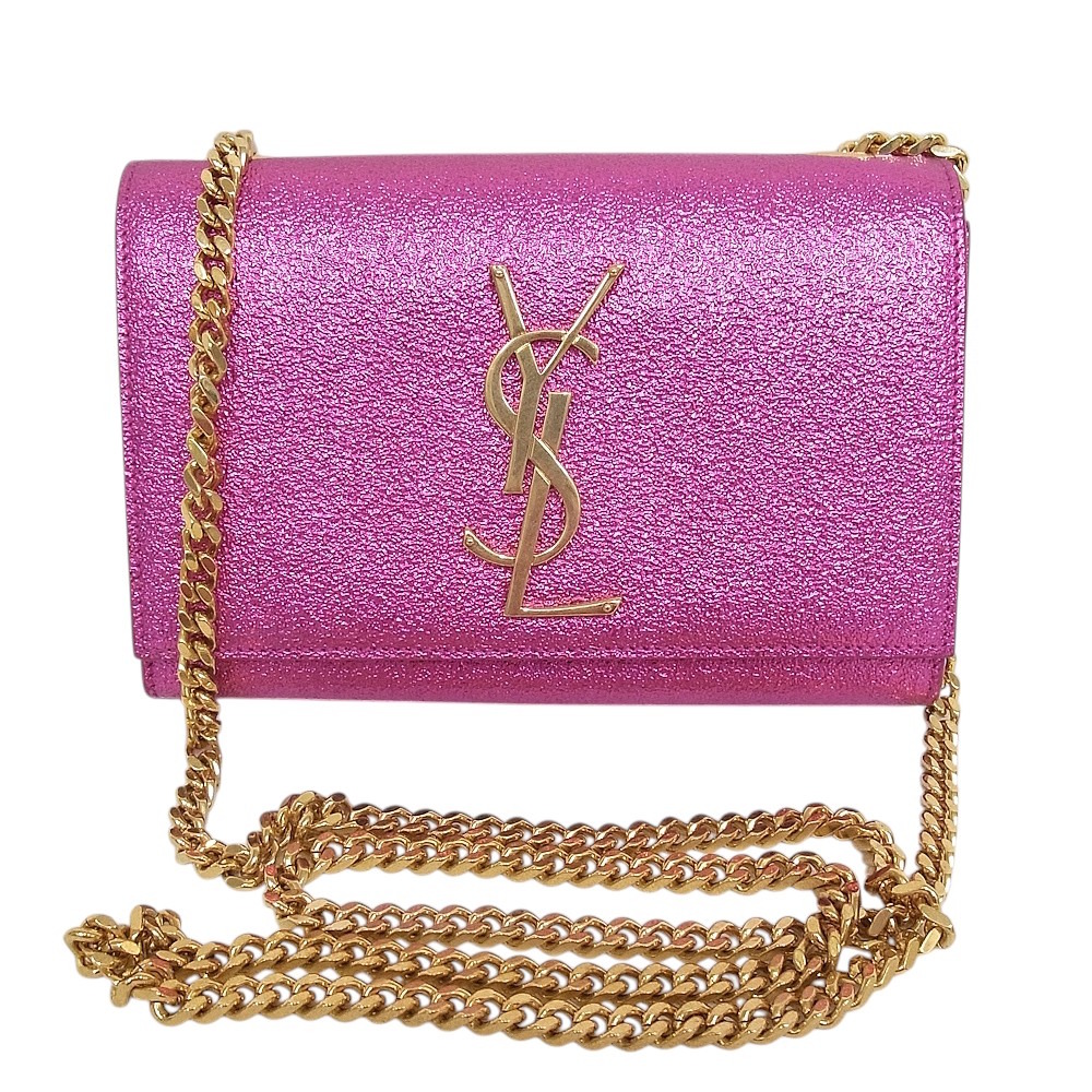 イヴサンローラン　YVES SAINT LAURENTチェーンショルダーバッグ　ケイトレザー　ピンク　レディース　364021【中古】【程度A】【美品】｜ヤギ質店・平塚駅前店