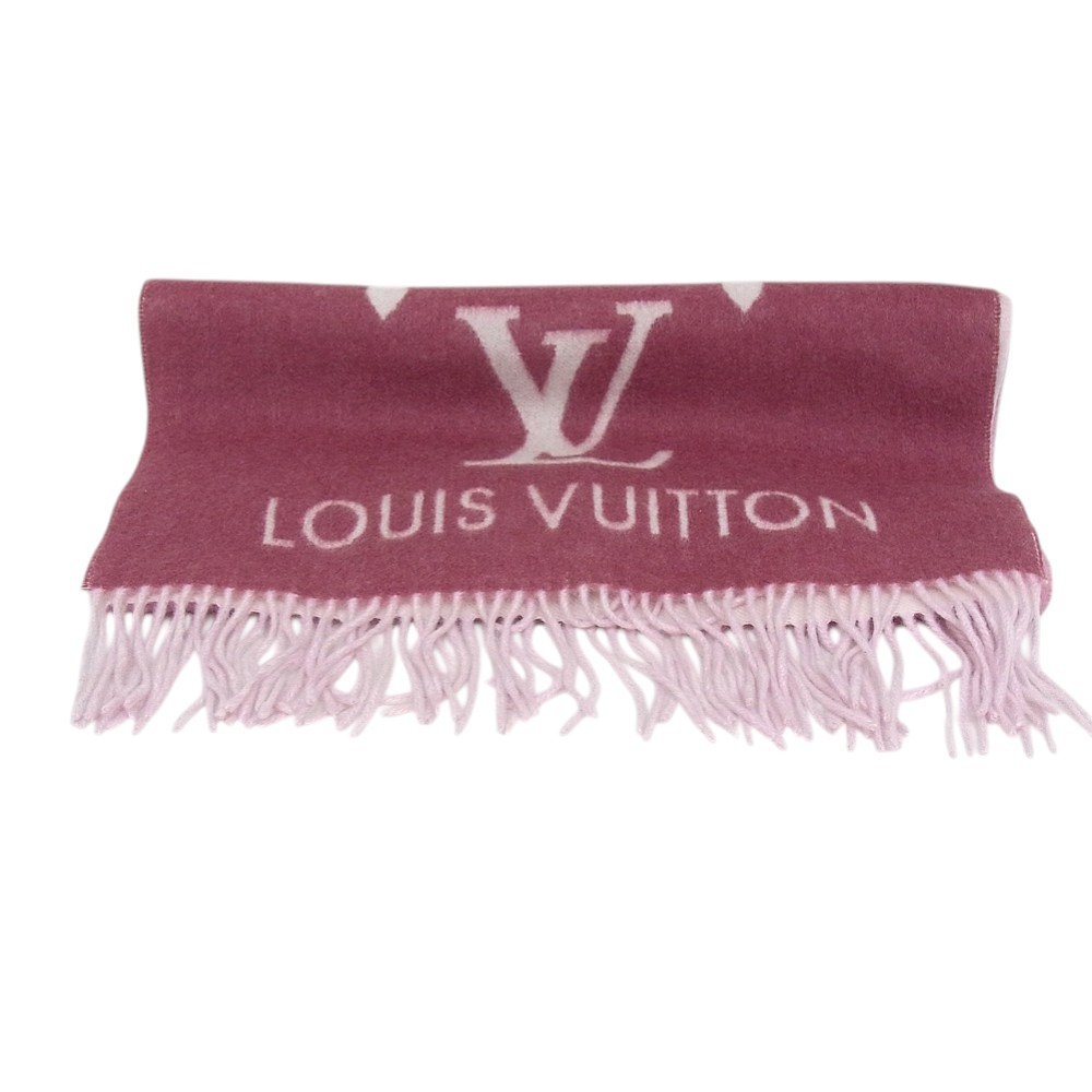 ルイヴィトン LOUIS VUITTON マフラーエシャルプ・レイキャビック グラディエントM77375 レディース メンズローズクレール  ピンク ストールグラデーション カシミヤ100％【中古品】【程度A】【美品】