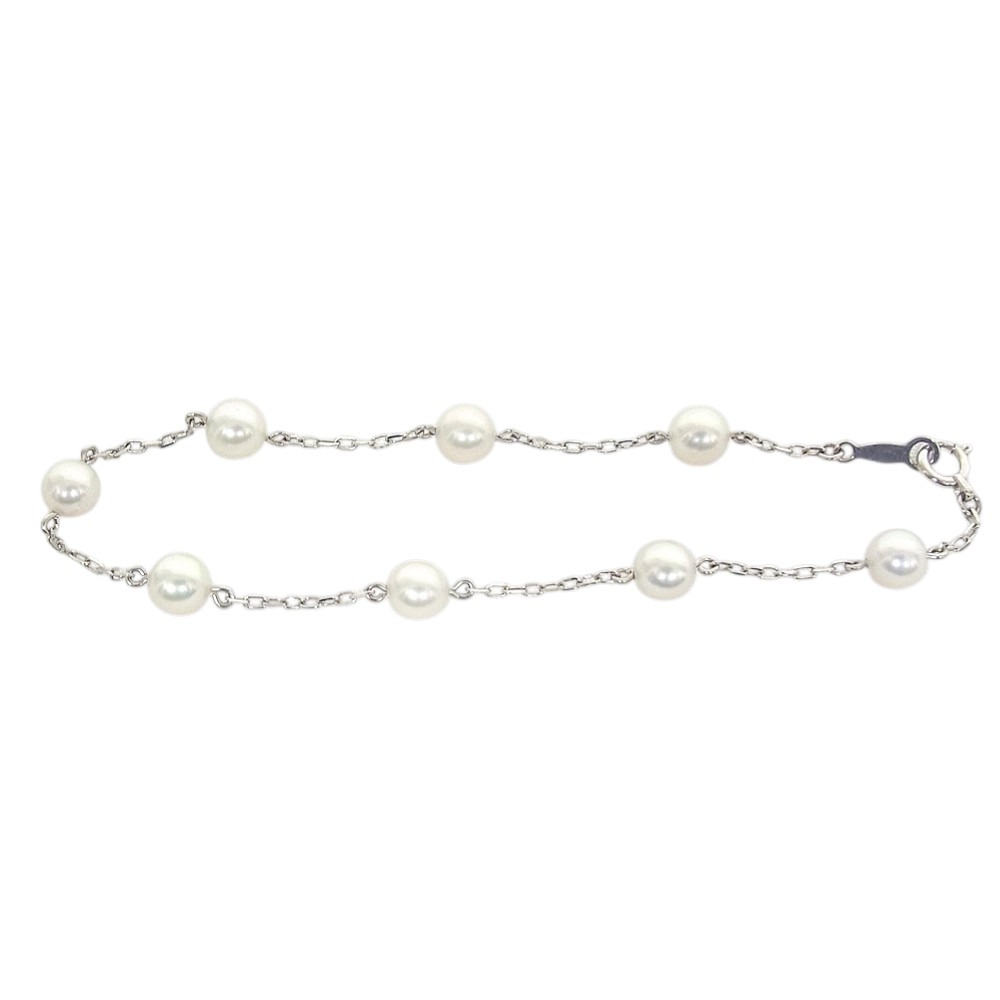 ミキモト MIKIMOTO　ブレスレット　K18WG ホワイトゴールド　パールブレス 【中古】【程度A】【美品】
