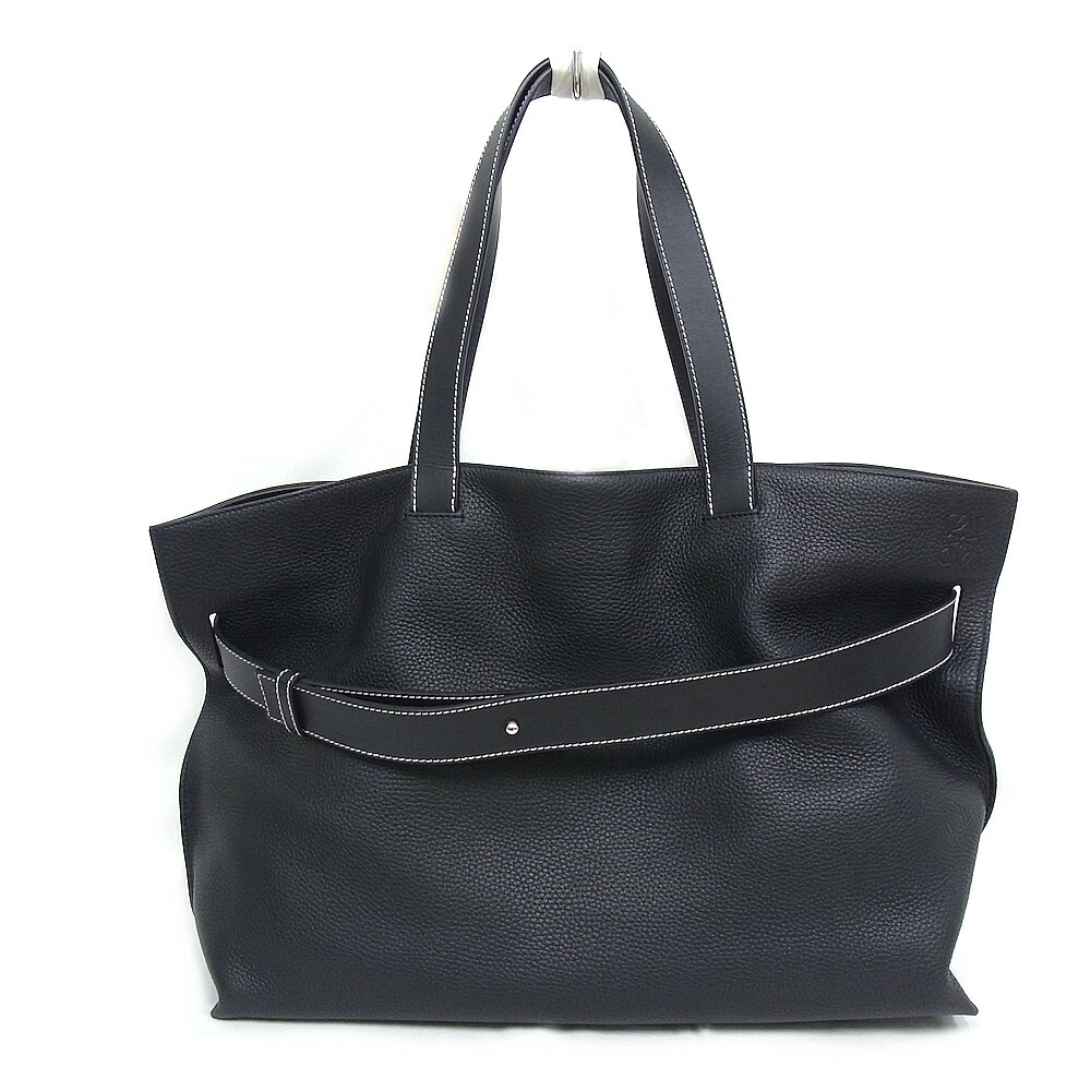 ロエベ　LOEWE　トートバッグ レザー　ブラック　レディース　メンズ 【中古】【程度A】【美品】