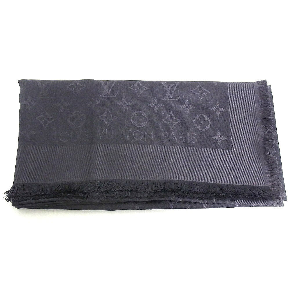 LOUIS VUITTON ルイヴィトン 袈裟膝掛け・モノグラム LV アントラシットM74752 レディース メンズ  大判【中古】【座標軸A+】【美品】