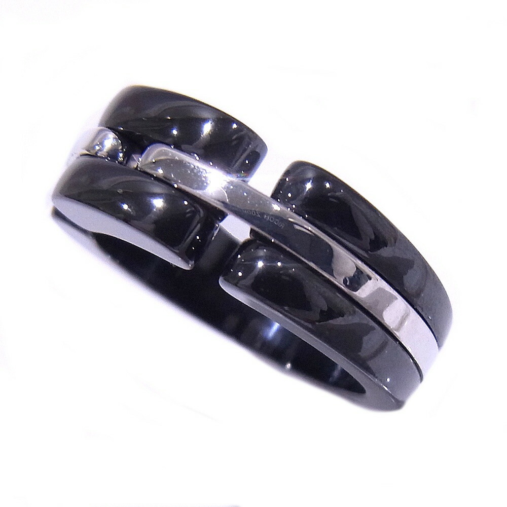 CHANEL　シャネル　カメリア　ココマーク　リング　ブラック　箱無し CHANEL シャネル カメリア ココマーク リング ブラック 箱無し