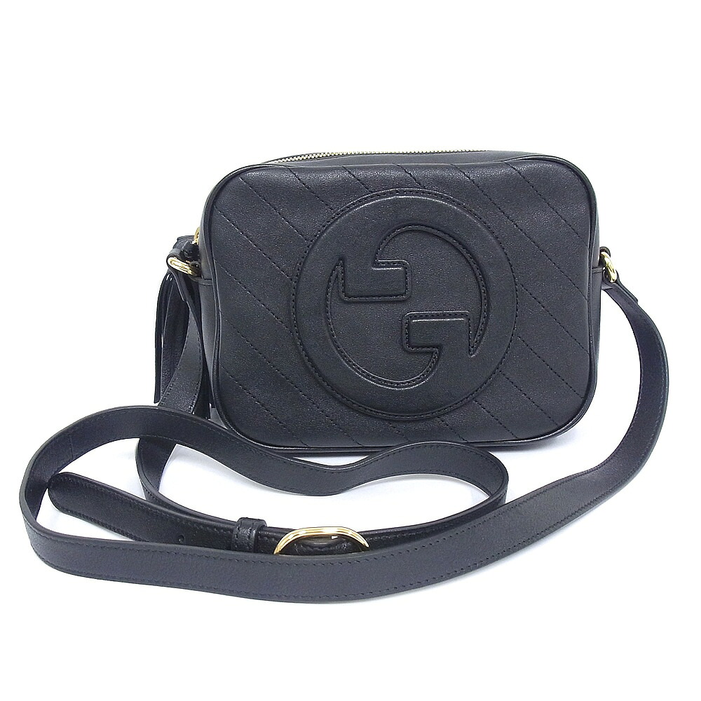 グッチ GUCCI 742360 ブロンディスモールショルダーバッグ タッセルBLONDIE 黒いこと ゴールド金具【中古品】【度合いA+】【御前上等美品】