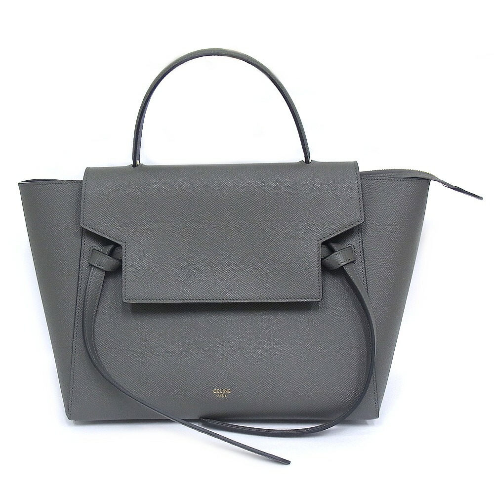 楽天市場】CELINE(セリーヌ) ベルトバッグ ナノ グレー レザー  